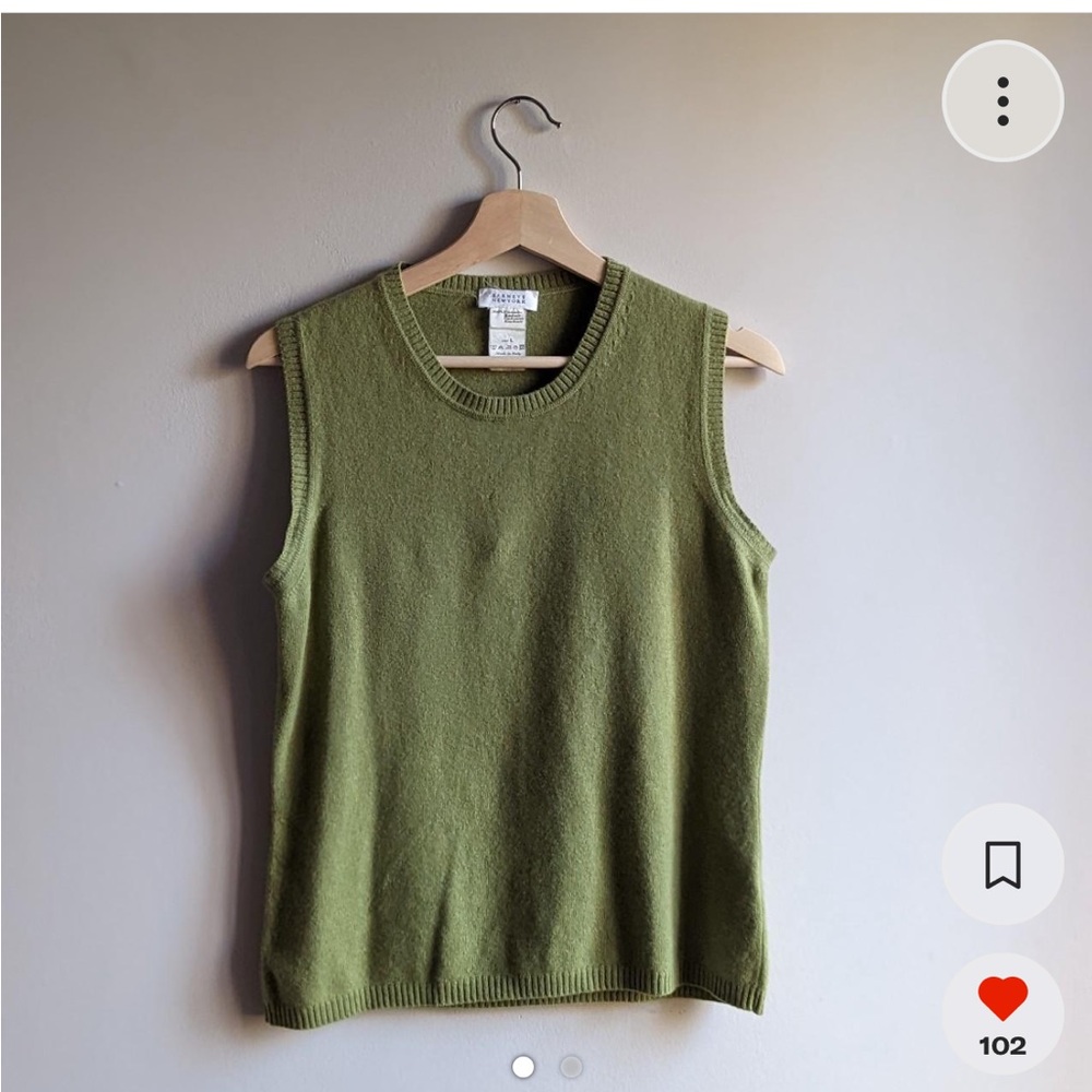 vintage green sweater vest Sz Large
